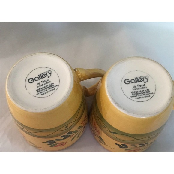 Tabletops Gallery Provincial Le Fleur Coffee Mug/Cup set of 2 Hand Paint/Crafted - Picture 8 of 9